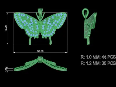 Butterfly New Idea Pendant 3D print model