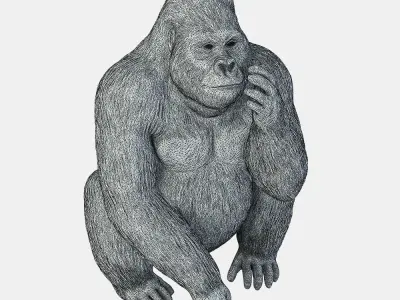 Figurine Gorilla 05 3D model
