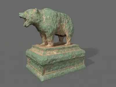 Bear Statue 7 Low-poly 3D model