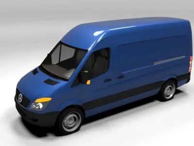 MERCEDES SPRINTER L 2008 LOWPOLY Low-poly 3D model