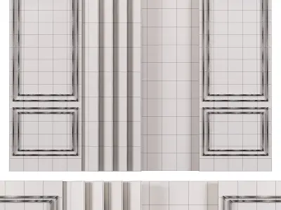 Decor wall with two doors 3D model