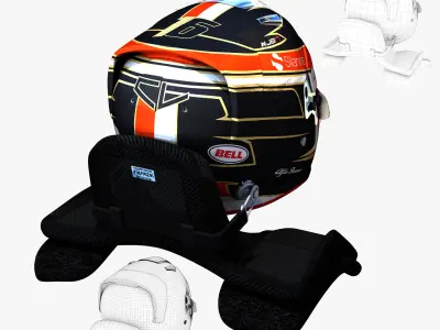 Leclerc Helmet 2018 Low-poly 3D model