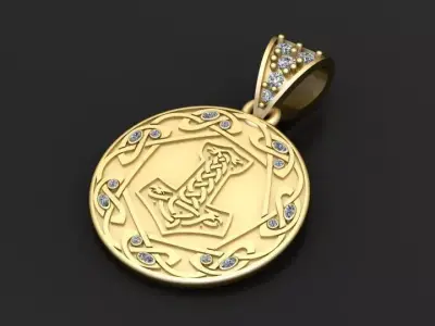 bold round medallion design 3D print model