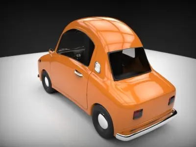 funny cartoon car  Low-poly 3D model