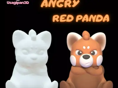 Angry Red Panda 3D print model