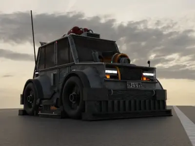 Blender Car Sci-fi modded 3D model