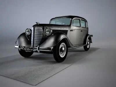 Car game Gaz M1 Low-poly 3D model