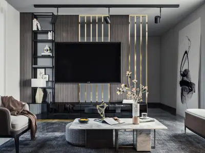 Top Roof Interior Scene in Luxury Elements  3D model