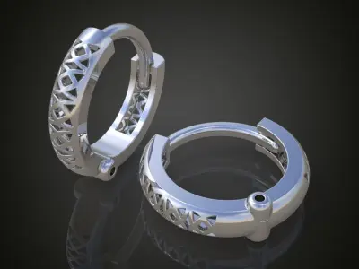 Earring 3D model 3D printable model 0022-10 3D print model