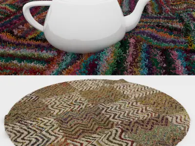 Round Rug Set 283 3D model