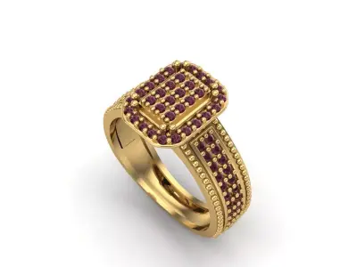Womens Rings With Stone Ring Ready STL 3DM Models Rings women 3D print model 25