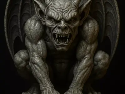 Gargoyle  figurine 3D model for 3D Printable  3D print model