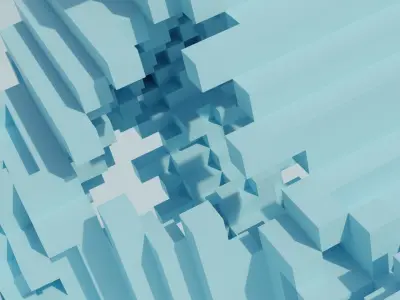 Geometric blocks V8 Low-poly 3D model