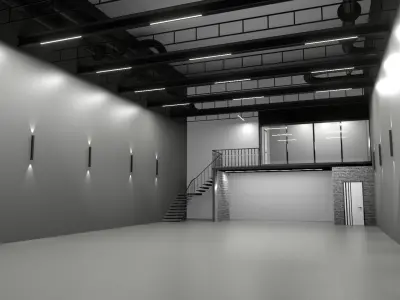 Office Warehouse car studio interior 3D model