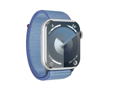 Apple Watch Series 9 Sport Loop Winter Blue Low-poly 3D model