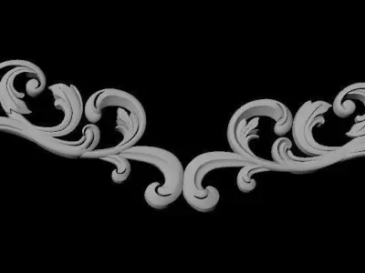 Central decor ornament for furniture 3D model 77