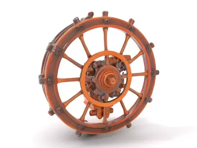 Steampunk Gear Wheel model pack Low-poly 3D model