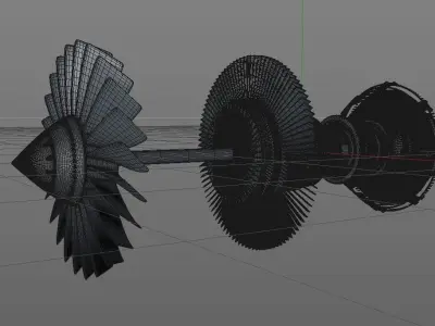 Aerospace Engine inside 3D model