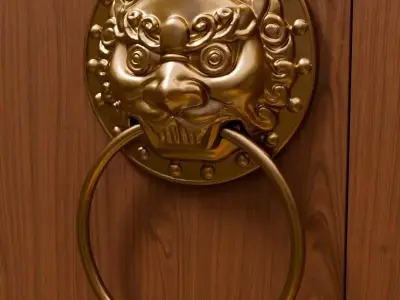 Chinese Style Beast Head Door Knocker 1 - High Poly 3D Model 3D print model