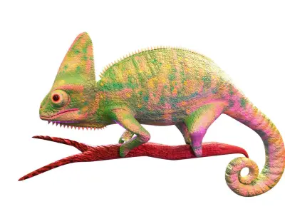 Chameleon  Low-poly 3D model