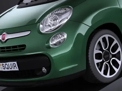 Fiat 500L Living 2014 VRAY 3D model