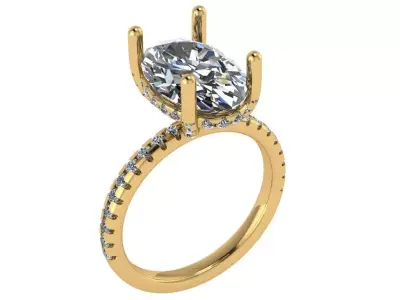 oval solitare 3 carat  3D print model