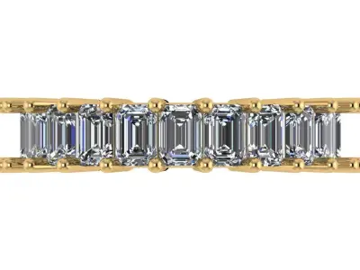 full eternity emerald cut band basket setting 3D print model