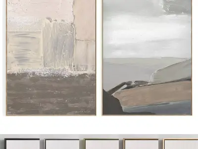 Plaster Two Photo Frame 127 Low-poly 3D model
