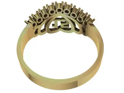 RING CROWN 15 CURVE 3D print model