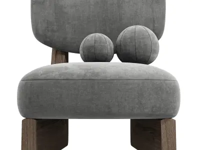 Solange Performance Boucle Armchair By Castlery 3D model
