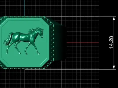MAN HORSE RING 3D print model