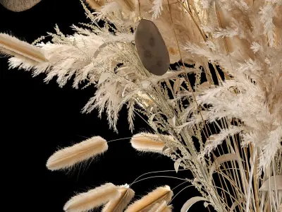 Luxury bouquet of reeds pampas grass and dried flowers 237 3D model