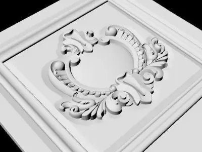 Central decor ornament for furniture 3D model 1071