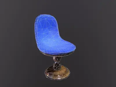 Bar Chair Low-poly 3D model