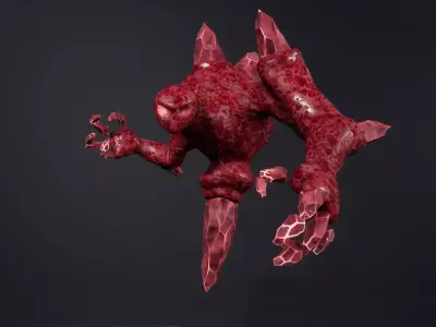 Crystal elemental low-poly game engine ready 3D model Low-poly 3D model