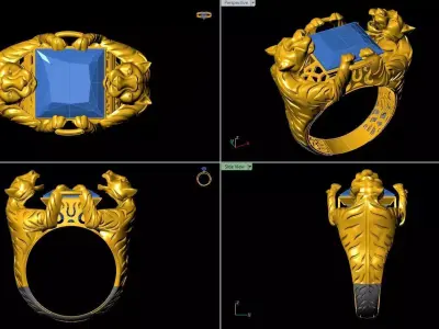 panther ring 3D print model