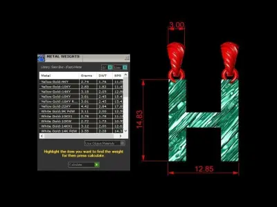 H Letter Alphabet Wooden Texture Pendant 3D Print Model 3D print model