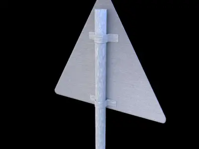 3D model German Warning Traffic  Road Sign Pack Low-poly 3D model