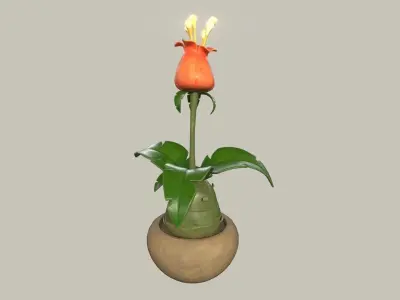 Stylized Fantasy Plant Low-poly 3D model