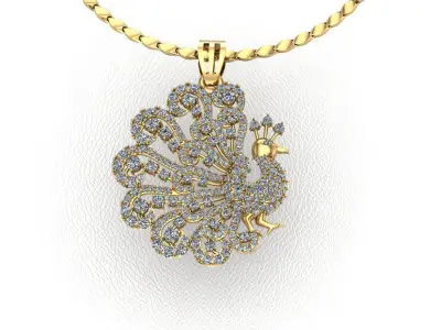 Pearl Peacock Necklace 3D print model 3D print model