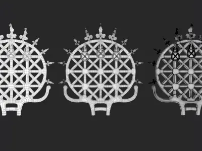 Hittite Sun Disc Low-poly 3D model