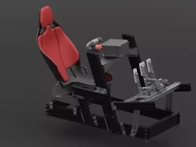 Sim Racing Cockpit 3D model