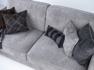 Modern Sofa 2 Seats Longue 3D model 3D model