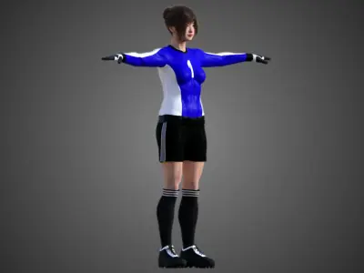 Asian Football Soccer GoalKeeper Female 3D model