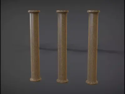 Column three pillars 3D model