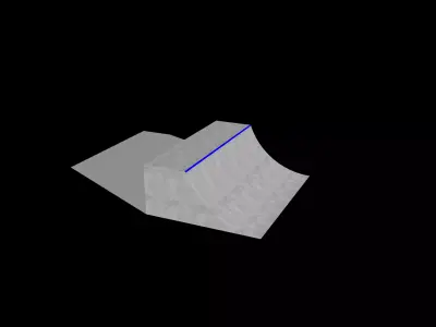 Quarter Pipe Free low-poly 3D model