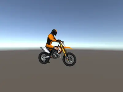 Low Poly Dirt Bike With Rider-1 Low-poly 3D model