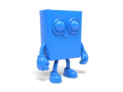 Book character cartoon 3D print model