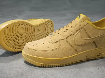 Nike Air Force 1 low Flax Low-poly 3D model