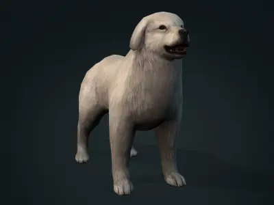 dog character rigged animated Low-poly 3D model